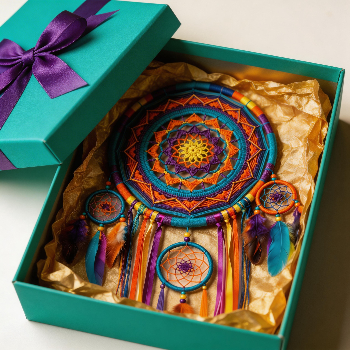 Colorful Statement | Handwoven Cotton Dreamcatcher | Boho Mandala Accent