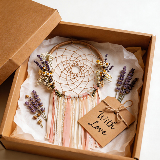 Boho Favorite | Cotton Rope Floral Dreamcatcher | Rustic Prairie Accent
