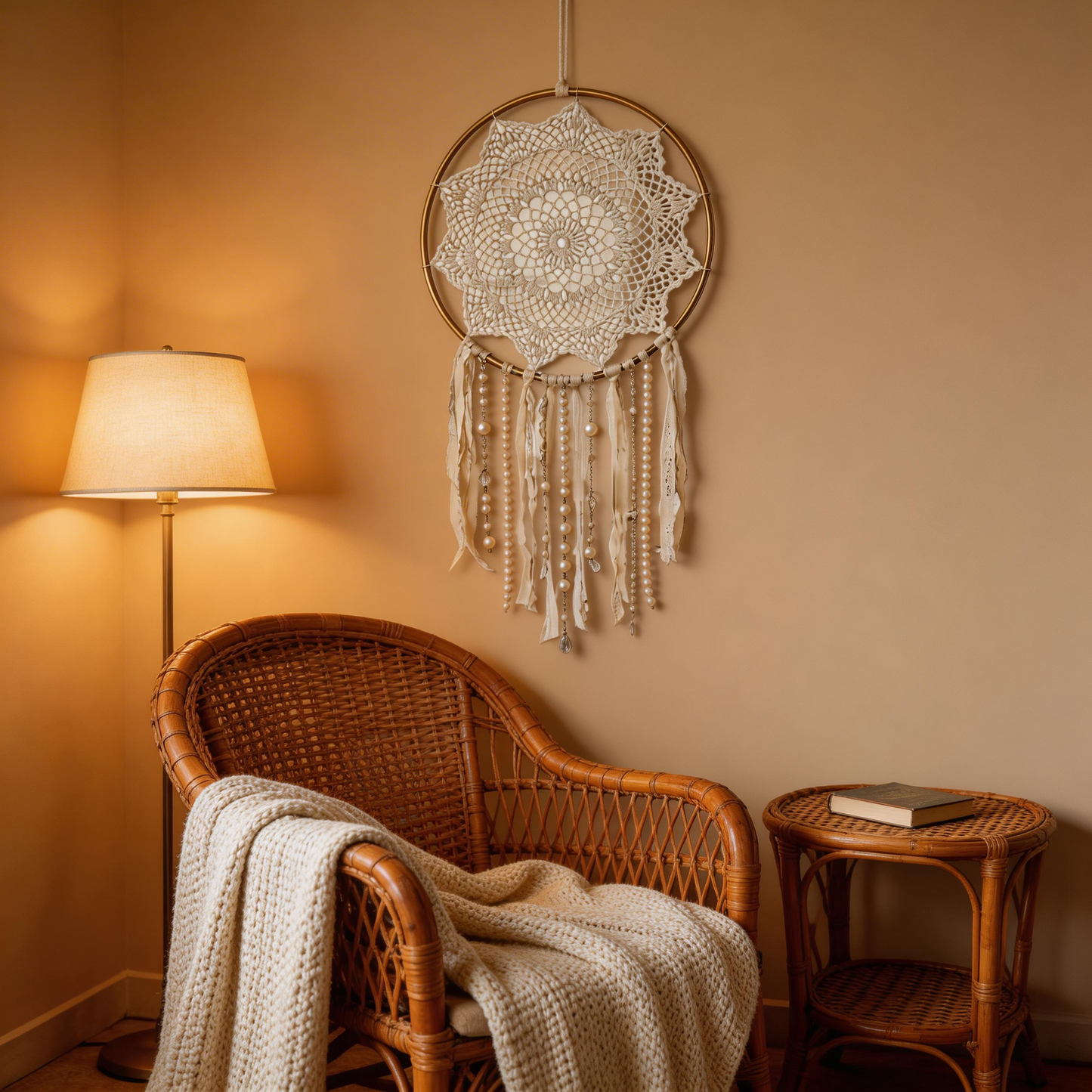 Bedroom Accent | Crochet Cotton Dreamcatcher | Romantic Lace Beauty