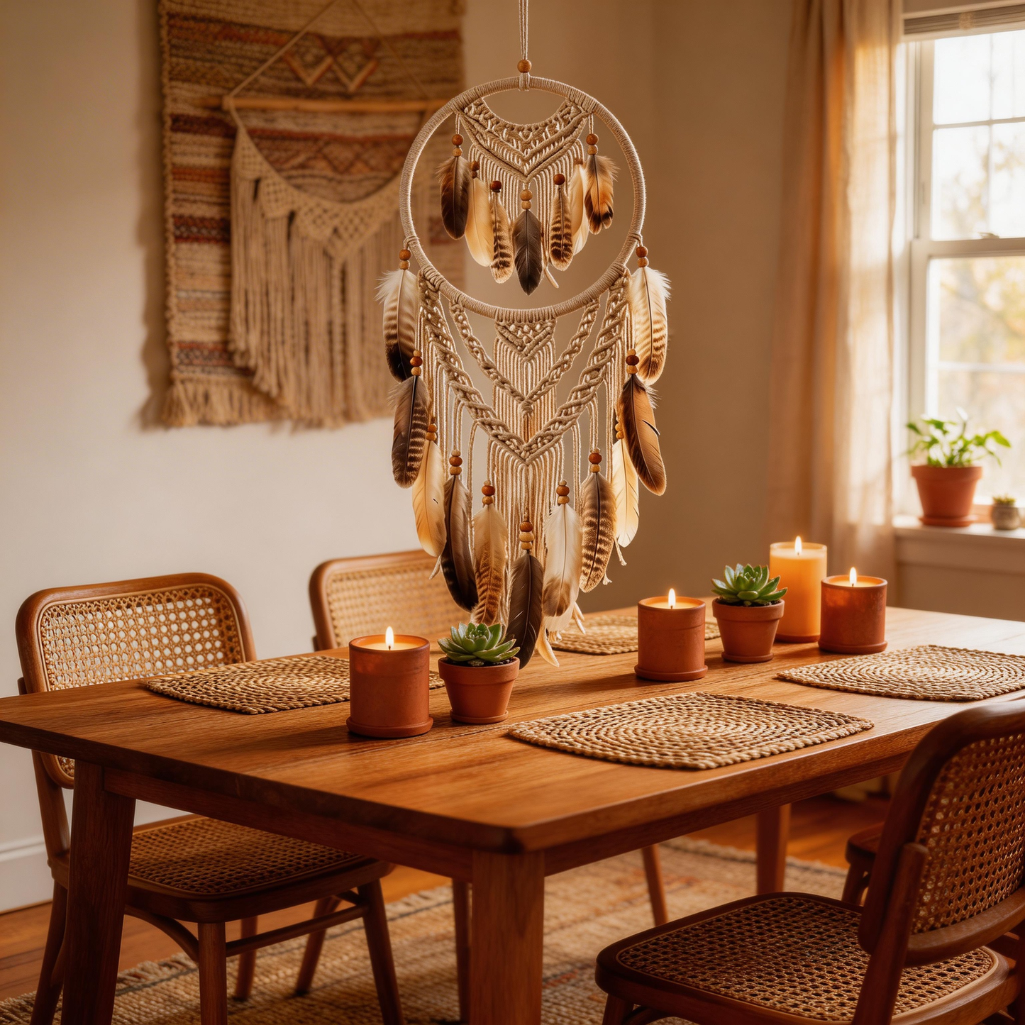 Gift-Worthy | Feather Cotton Dreamcatcher | Boho Spiritual Charm