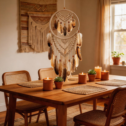 Gift-Worthy | Feather Cotton Dreamcatcher | Boho Spiritual Charm