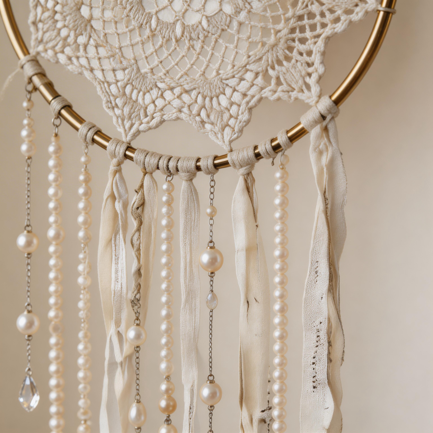 Bedroom Accent | Crochet Cotton Dreamcatcher | Romantic Lace Beauty