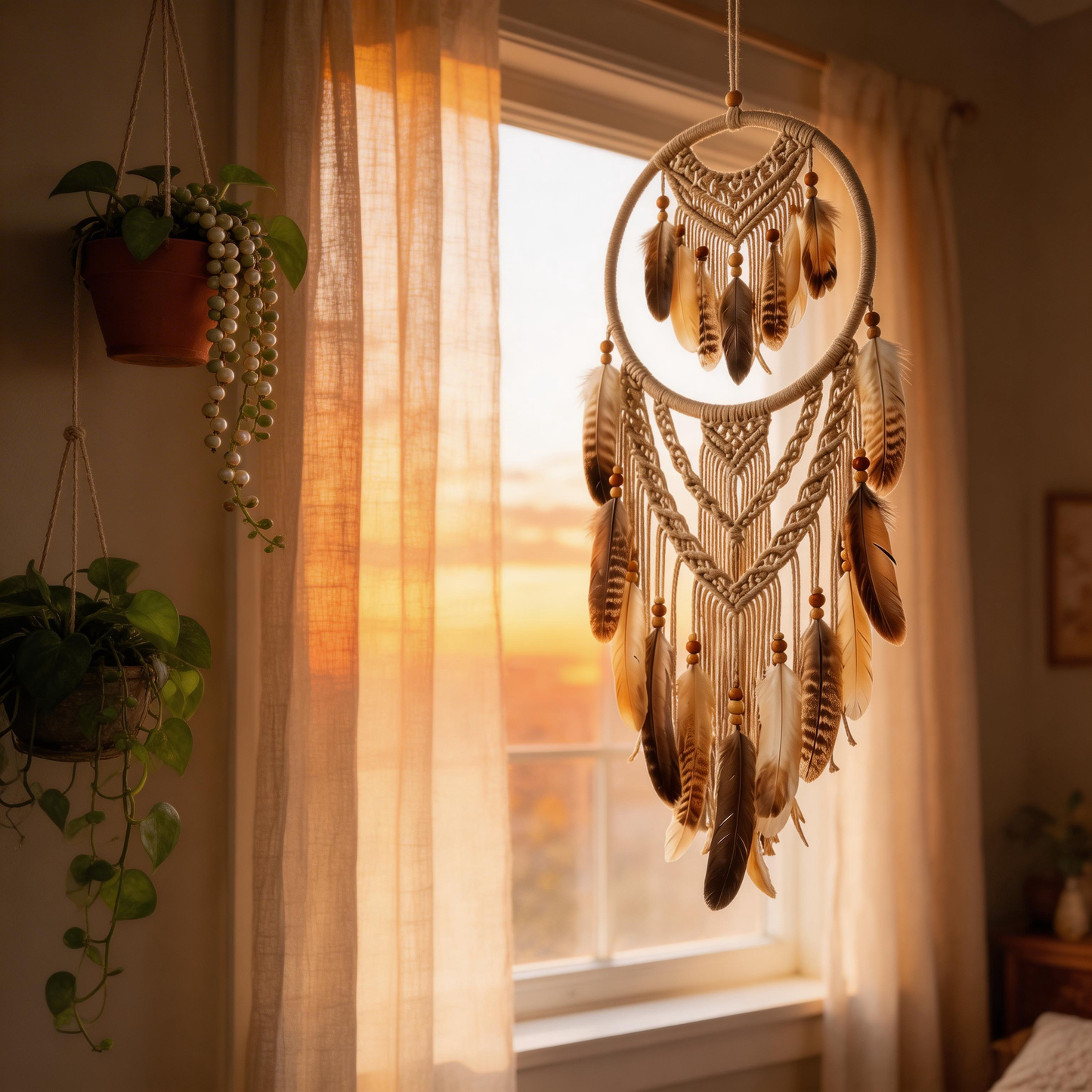 Gift-Worthy | Feather Cotton Dreamcatcher | Boho Spiritual Charm