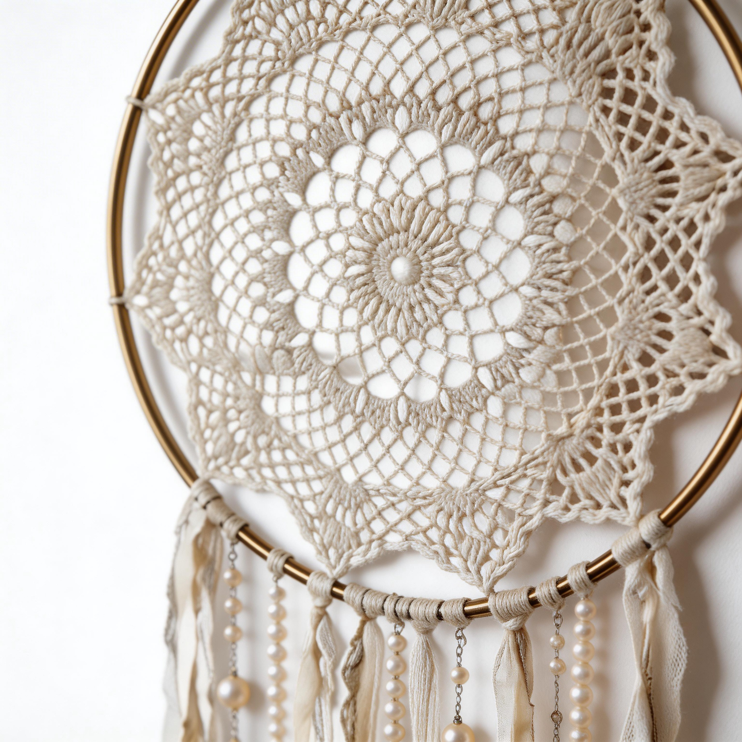 Bedroom Accent | Crochet Cotton Dreamcatcher | Romantic Lace Beauty