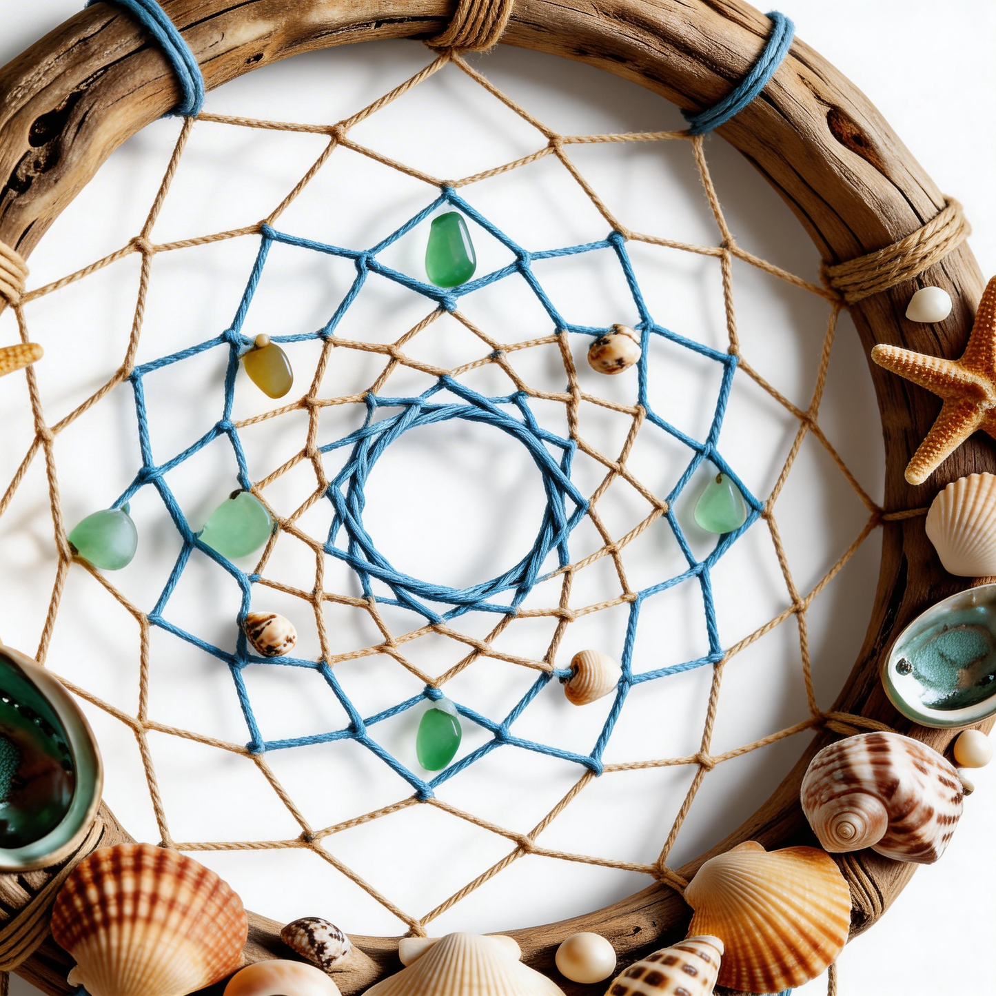 Coastal Inspired | Driftwood Shell Dreamcatcher | Ocean Breeze Charm