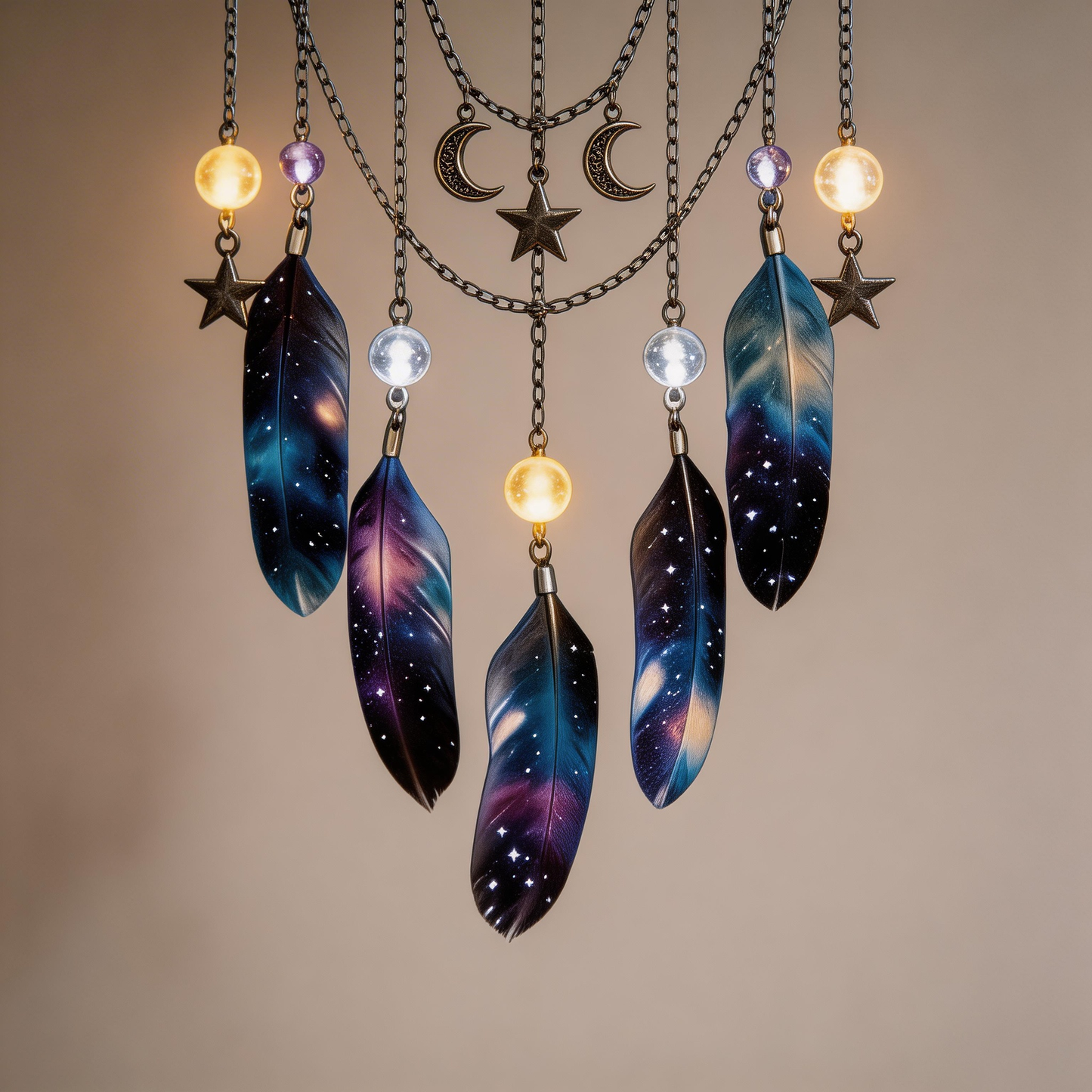 Gift-Loved | Crystal Moon Dreamcatcher Decor | Celestial Bedroom Accent