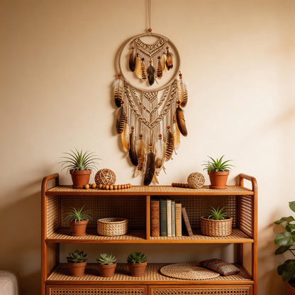 Gift-Worthy | Feather Cotton Dreamcatcher | Boho Spiritual Charm