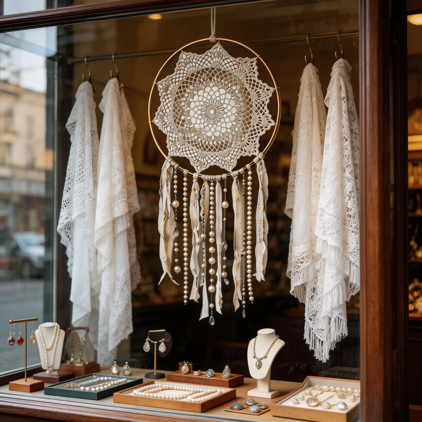 Bedroom Accent | Crochet Cotton Dreamcatcher | Romantic Lace Beauty