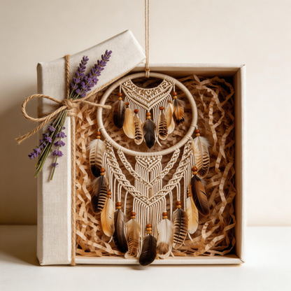 Gift-Worthy | Feather Cotton Dreamcatcher | Boho Spiritual Charm